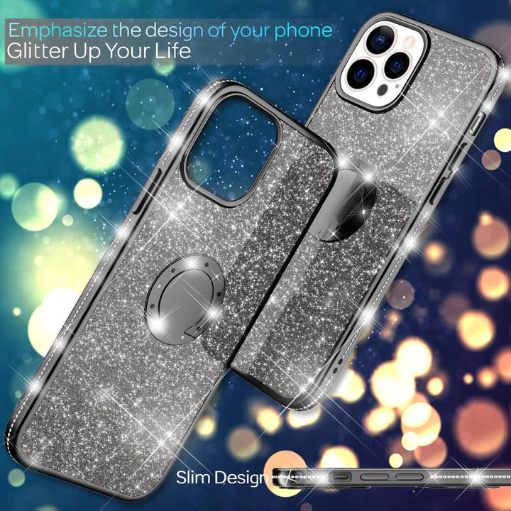 Actual product image Nalia Ring Glitter Silicone Cover (Apple iPhone 13 Pro)