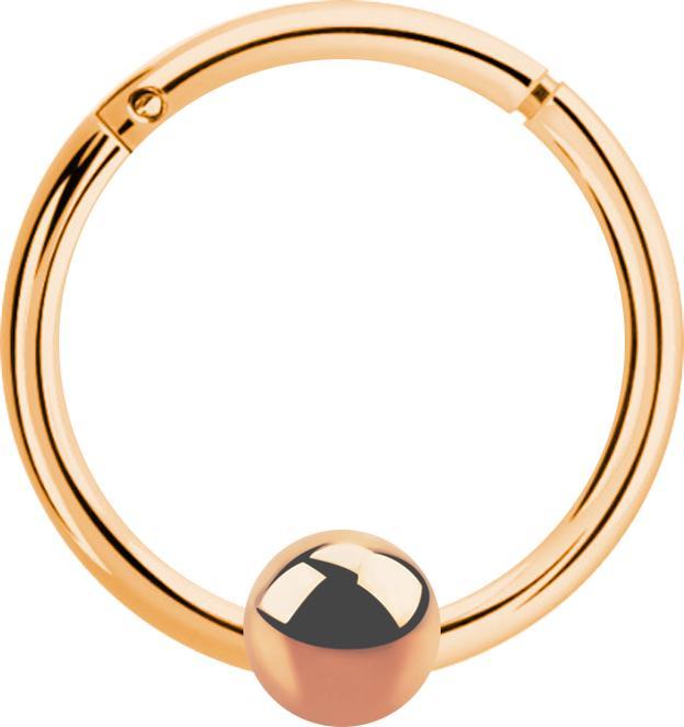 Immagine prodotto Star Piercing Anello a micro segmenti con cerniera in oro rosa e pallina (senza ottone, Argento 925)