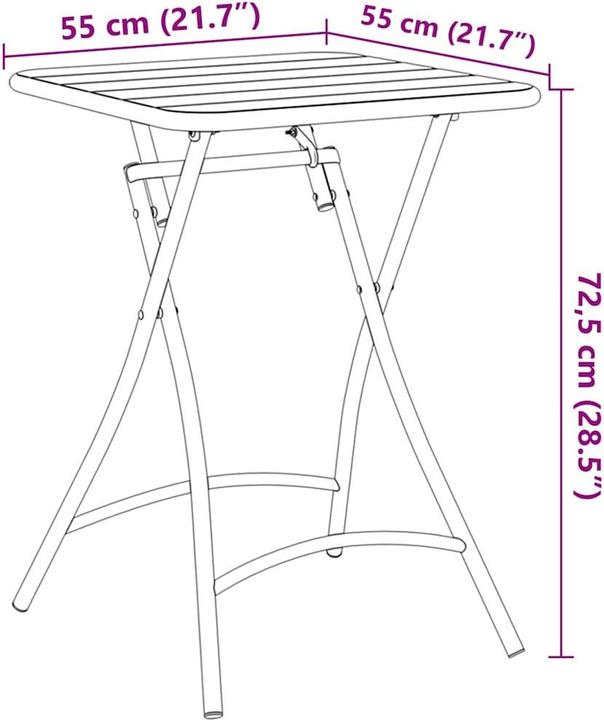 Produktbild vidaXL Bistrotisch (55 x 55 x 72.50 cm)