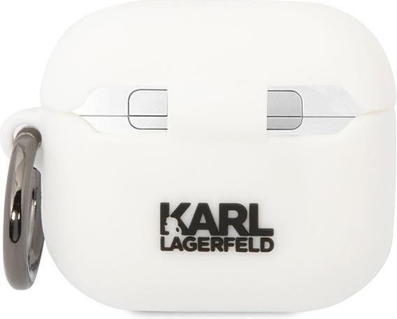 Produktbild Karl Lagerfeld KLACA3SILKCW AirPods 3 cover white/white Silicone Karl & Choupette (Kopfhörer Hülle)
