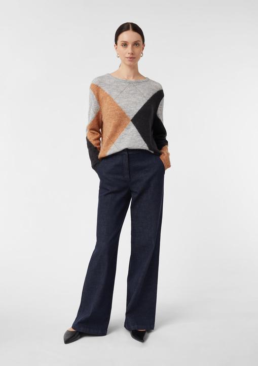 Produktbild Comma Strickpullover Strickpullover aus Alpakawollmix mit Rautenmuster (S)