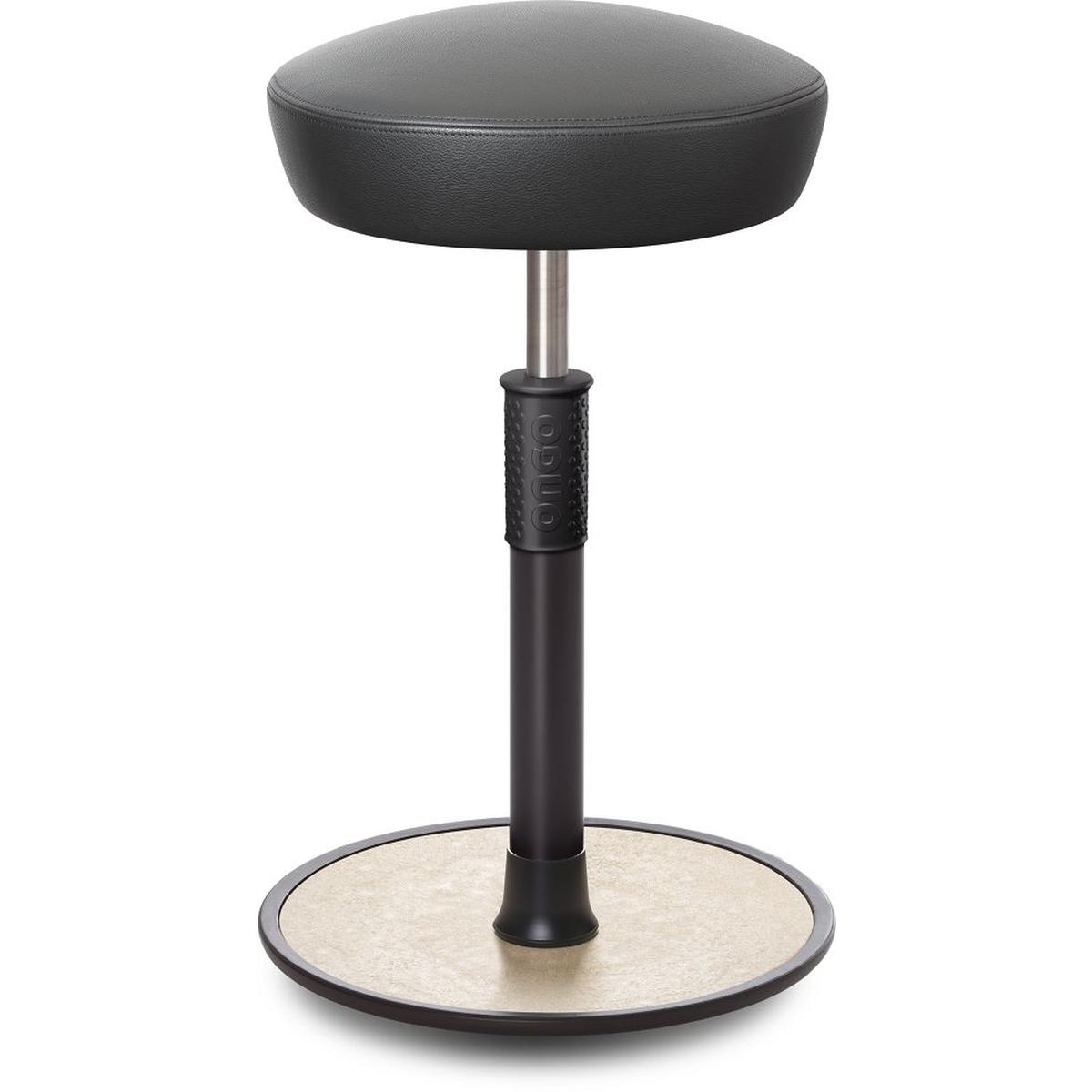 Ongo, Bürostuhl, Sitz- Stehhocker Free Tall Hutsitz Boxmark Leder Grau schwarz /cremeweiss