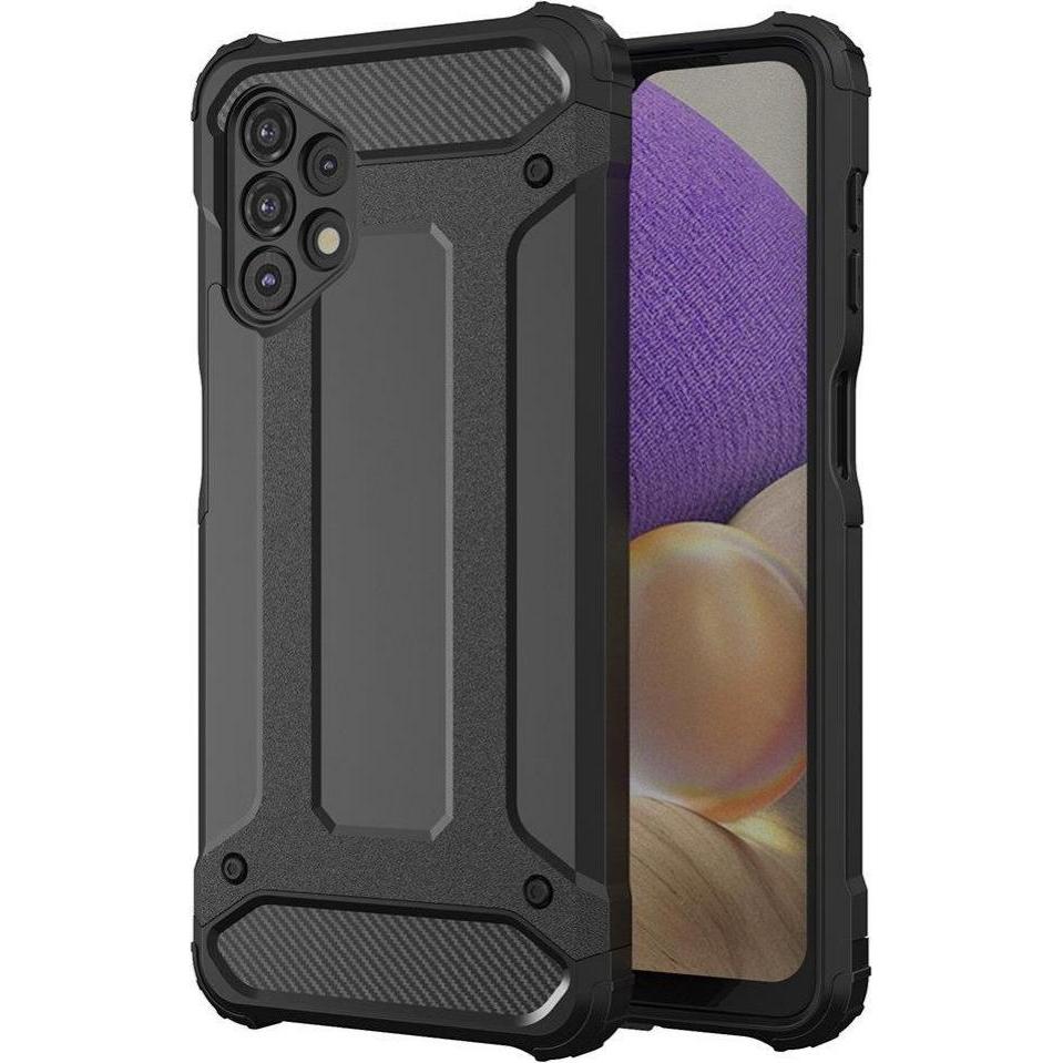 Hurtel Hybrid Armor Case Tough Rugged Cover for Samsung Galaxy A73 black (Samsung Galaxy A73 5G), Smartphone Hülle, Schw...