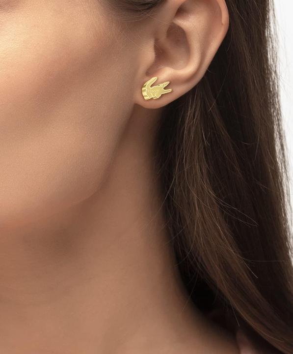 Actual product image Lacoste - Original gold-plated crocodile earrings 2040051 (Stainless steel, Yellow gold)