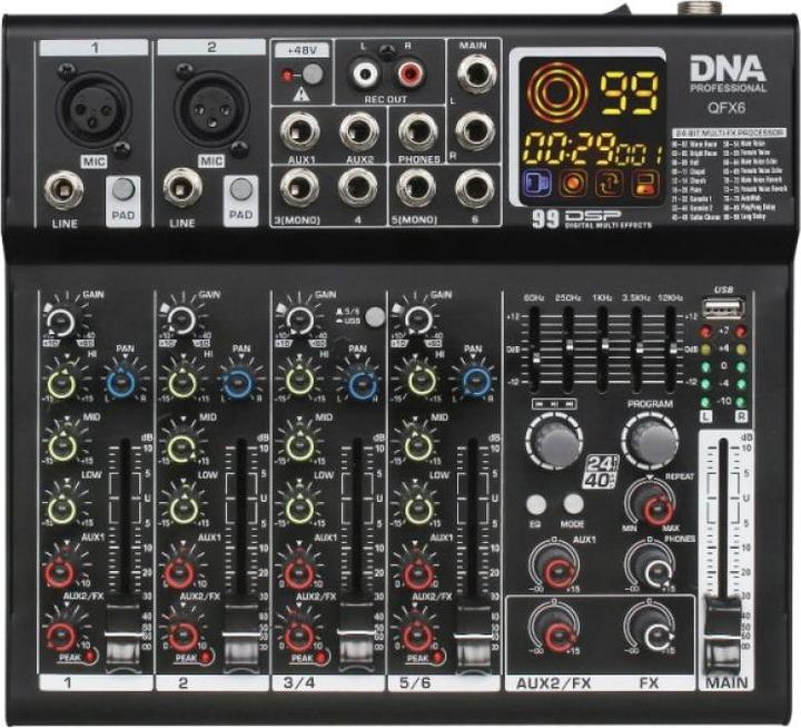 Denon DNA QFX6 sechs-Kanal-Analog-Soundmixer mit Bluetooth