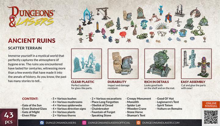 Actual product image Archon Studio Dungeons & Lasers Expansion Set: ANCIENT RUINS SCATTER TERRAIN
