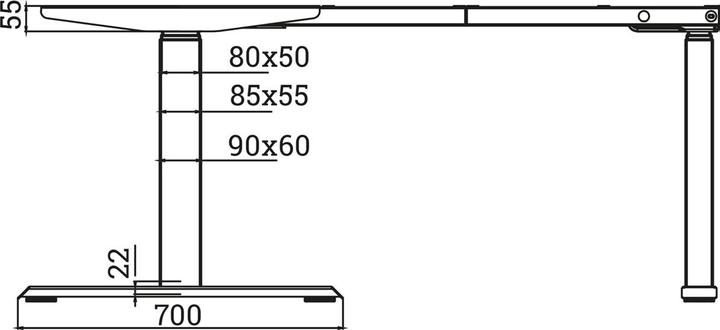 Actual product image OK-Line Elektro-Schreibtisch TRD Flex, silber