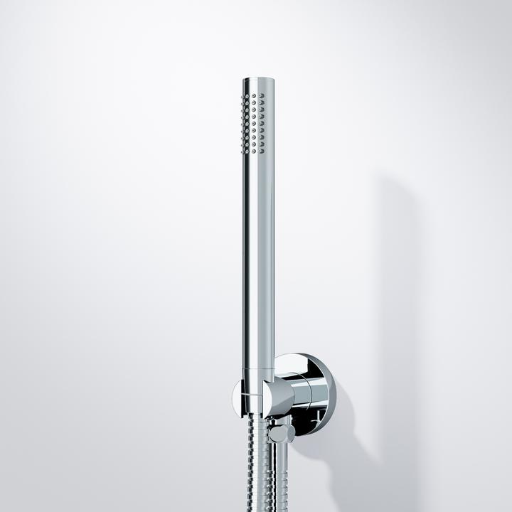 Produktbild Steinberg Serie 100 Handbrausengarnitur, mit integriertem Brauseanschlussbogen, Stabhandbrause, 1001 (1 Strahlarten)