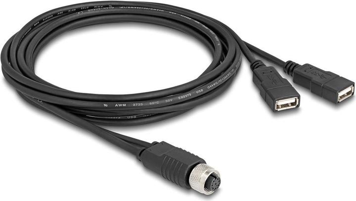 Actual product image Delock M12 cable A-coded 8 pin socket to 2 x USB 2.0 type-A (2 m, USB 2.0)