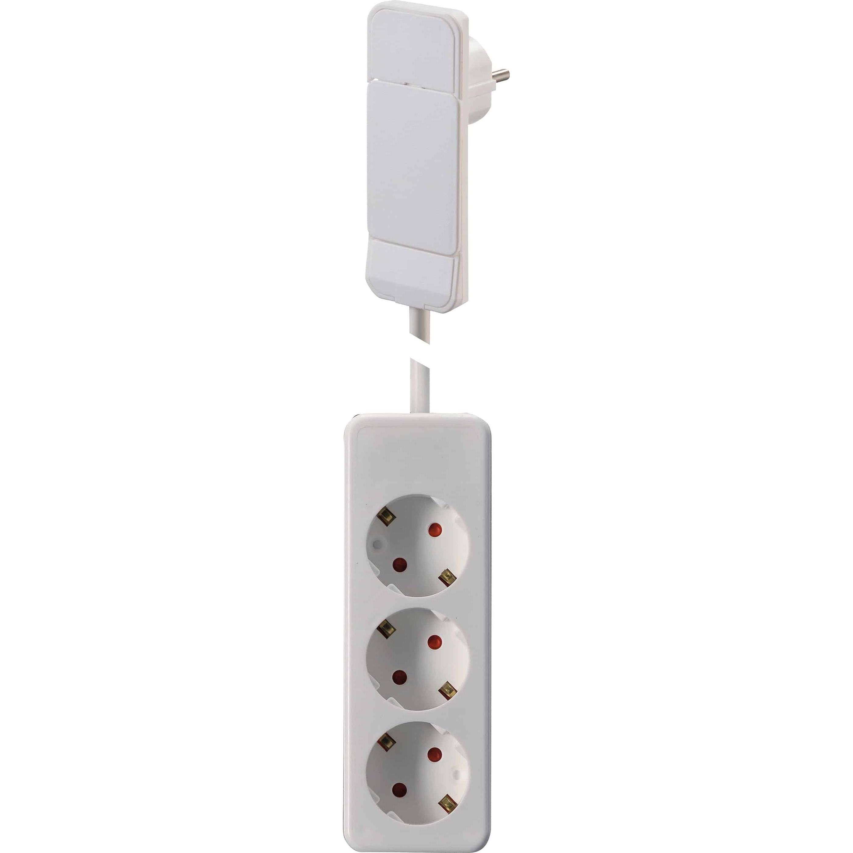 NVB, Steckdosenleiste, 104556 Steckdosenleiste Weiss Flachstecker 1 St. (3 x, 1.60 m)