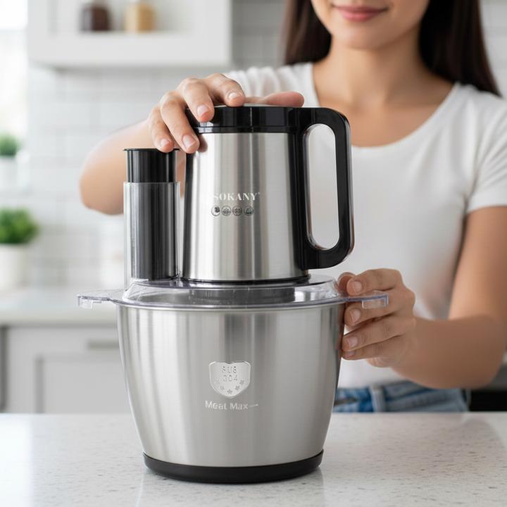 Produktbild Sokany Multizerkleinerer 800W 3L Inox 6in1 (3000 ml, 800 W)