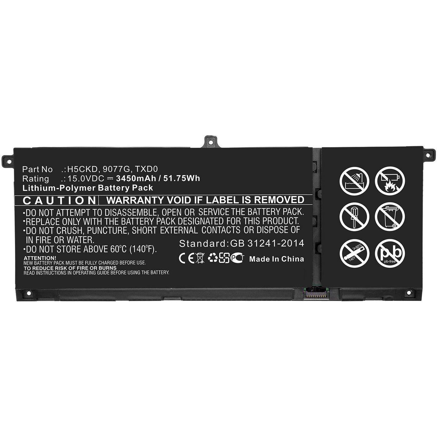 CoreParts Laptop Battery for Dell (3450 mAh), Notebook Akku, Schwarz
