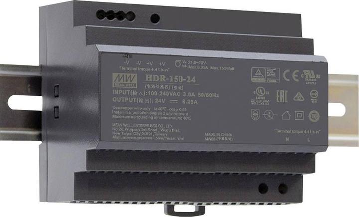 MeanWell HDR-150-24 Alimentazione su guida DIN 24 V/DC 150 W 1 x