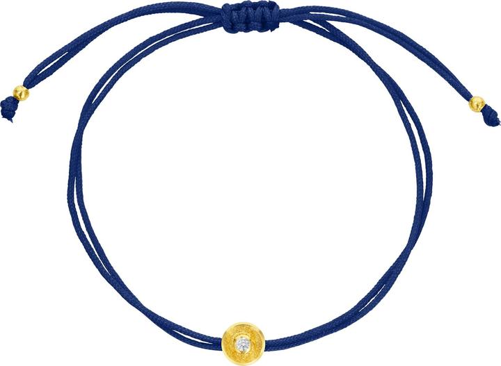 Immagine prodotto Steinkult Bracciale con diamante in argento dorato "Il mio diamante speciale". (0.60 cm, Argento 925, Filo di nylon, placcato in oro 18 ct. e con 0,03 ct. diamante)