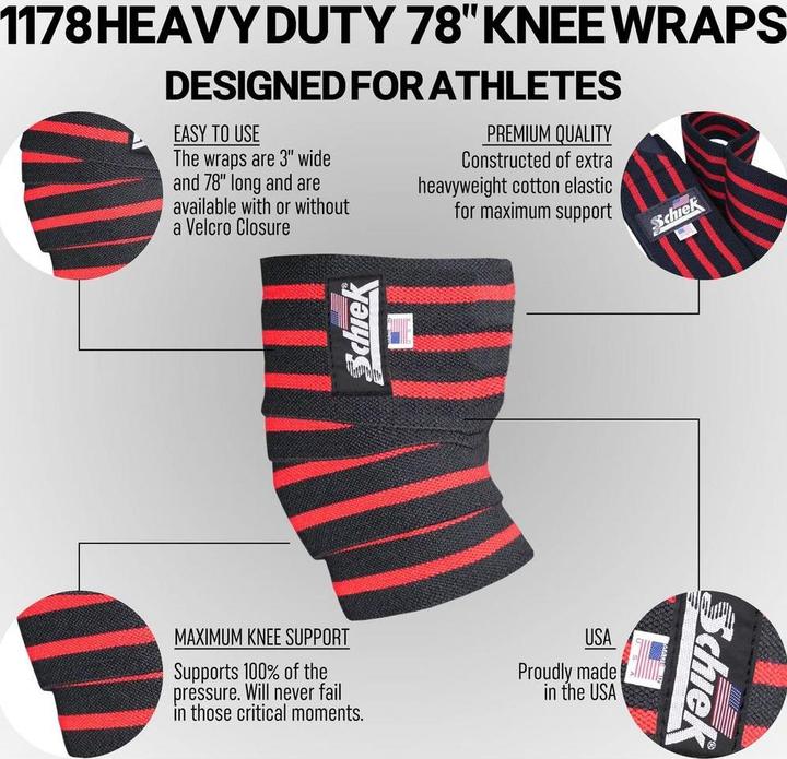 Image du produit Schiek Knee Wraps Modèle 1178B BLACK