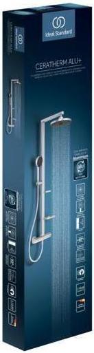 Actual product image Ideal Standard Shower system Alu+: Ceratherm shower thermostat 2 shelves, 2F hand shower, 2F overhead shower