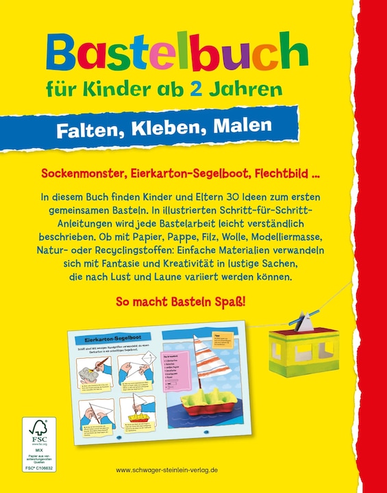 Produktbild Bastelbuch für Kinder ab 2 Jahren (Deutsch, Elisabeth Holzapfel, 2015)