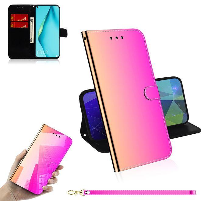 Thumbnail - MU Style Mirror Surface Bookcover Series (Huawei P40 Lite), Smartphone Hülle, Rosa