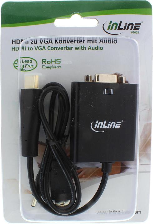 Actual product image InLine HDMI to VGA and stereo audio converter cable 1080p (Digital -> Analog)