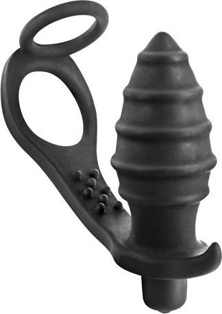 Blue Junker Plug anal vibrant et cockring (3.90 cm)