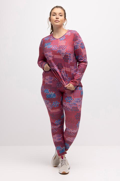 Actual product image Ulla Popken Graphic Print Recycled Polyester Quick Dry Stretch Leggings (42, 44)