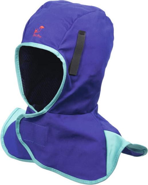 Actual product image Weldas Welding hood with Velcro fastener, blue flame-retardant fabric prEN 11611 EN 340
