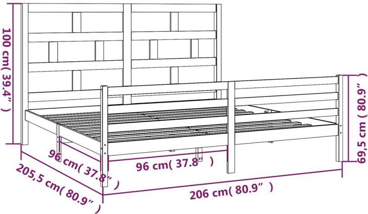 Produktbild vidaXL Bettrahmen (200 x 200 cm)
