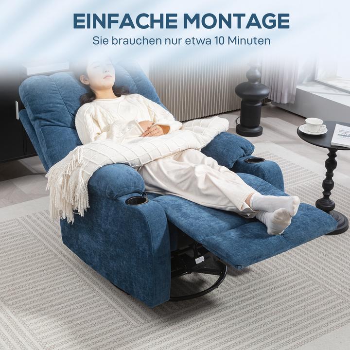 Produktbild Homcom Relaxsessel Polyester, Stahl Blau