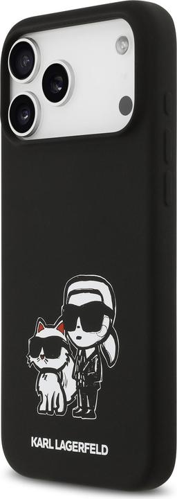 Actual product image Karl Lagerfeld - Silicone Sketch & Logo (KLHMP17XSKCGRGOK) - iPhone 17 Pro Max - Karl&Choupette (Apple iPhone 17 Pro Max)