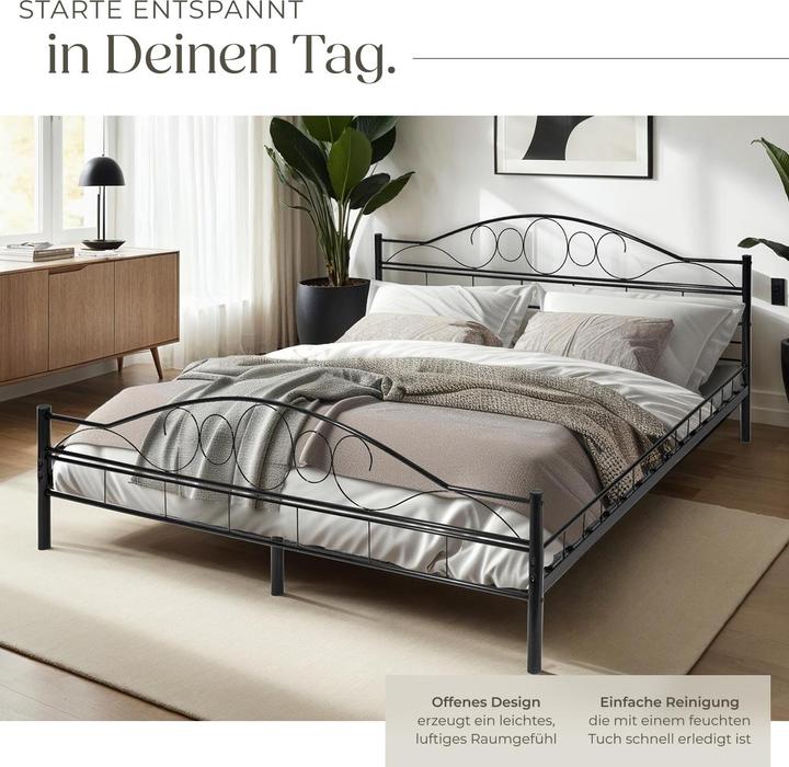 Produktbild tectake Metallbett (200 x 140 cm)