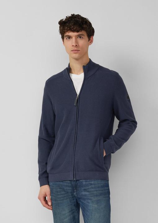 Produktbild s.Oliver Strickjacke Strukturmix-Strickjacke aus Baumwolle mit Stehkragen (M)