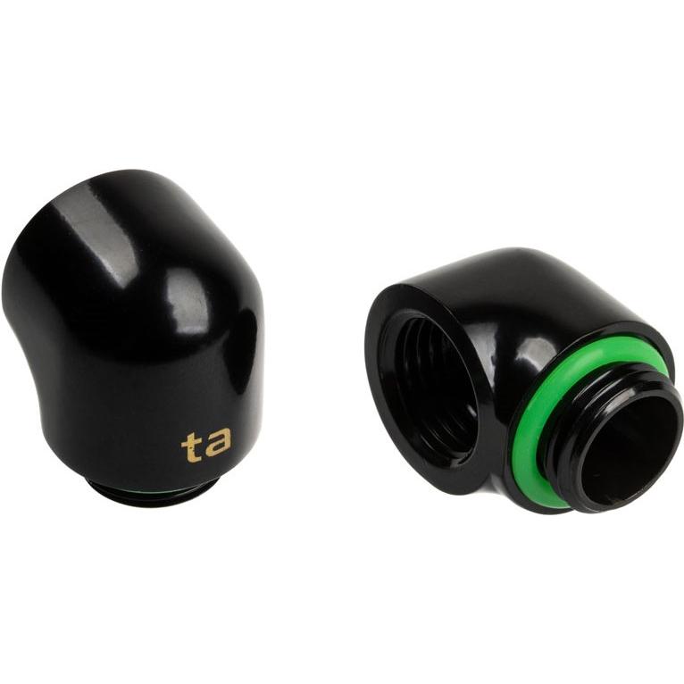 Bitspower Touchaqua Adapter 90 Grad G1/4 Zoll AG auf G1/4 Zoll IG - 2er Pack, Wasserkühlung Komponenten Zubehör, Schwarz