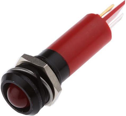 Produktbild RS PRO LED erhaben 12mm schwarz 230Vac rot