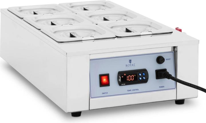 Royal Catering Schokoladenschmelzgerät elektrischer Schokoladenschmelzer 6 x 1,5 l bis 100 °C