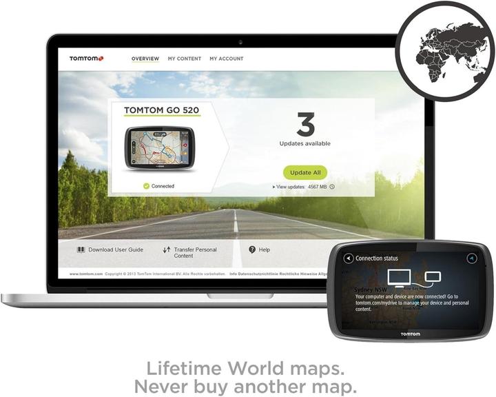 Produktbild TomTom GO 520 â€“ Autonavigatie â€“ Wereld (1PN5.002.01) (5")