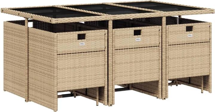 Produktbild vidaXL Gartenmöbel Essgruppe Gartengarnitur Sitzgruppe 17tlg. Grau Poly Rattan (330 cm)