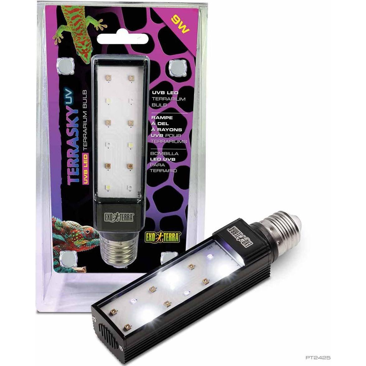Comparer les prix de Exo Terra Exoterra - Terrasky UV-UVB LED Bulb - 9 Watt (UVA, UVB), Éclairage pour terrarium