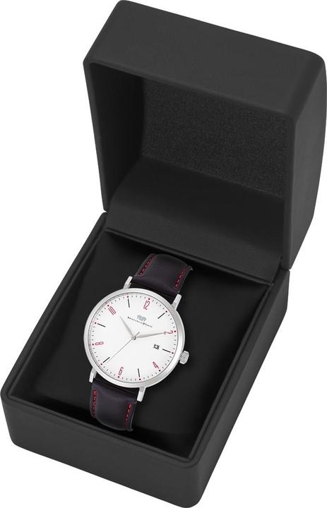 Image du produit Montre à quartz Arakon II en cuir véritable argent - 34074 (Montre analogique, 42 mm)