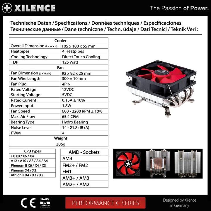 Actual product image Xilence AMD, 600-2200 ± 10% RPM, 65.4 CFM, 14 - A (55 mm)