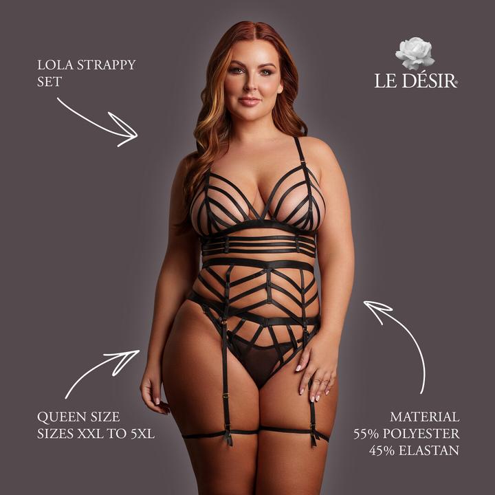 Produktbild Le Désir Lola - Strappy Set - Queen Size - Black (3XL, 4XL, 5XL, XXL)