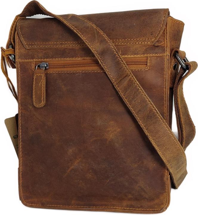 Actual product image Greenwood Herrentasche Echtleder 10 Zoll Rio Vintage Look Camel No.7