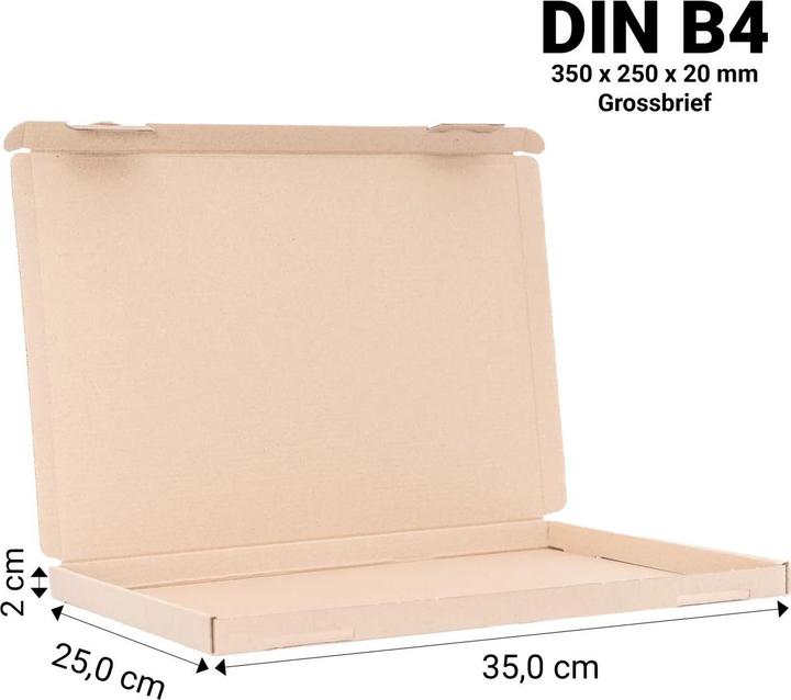 Audisana Versandkarton DIN B4 350×250×20 mm braun – 1 Grossbrief (1 pcs.)