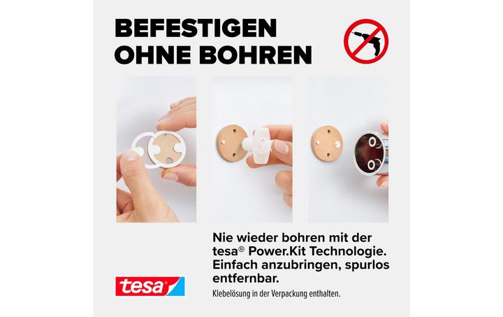 Image du produit tesa Barre de douche SPAA avec solution adhésive sans perçage
