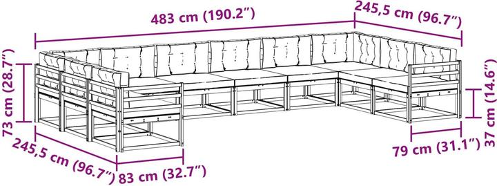 Produktbild vidaXL Outdoor-Sofa