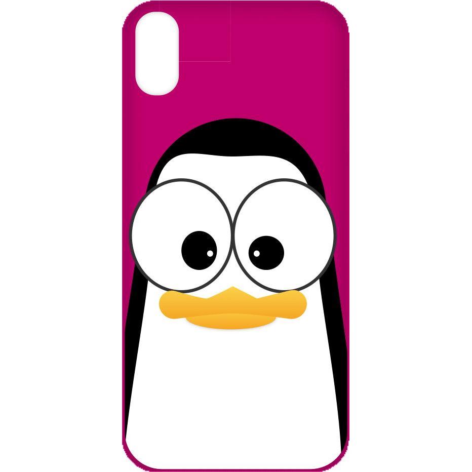 Andre Martin Crazy Pinguins (Apple iPhone X, Apple iPhone XS), Smartphone Hülle, Pink, Weiss, Schwarz