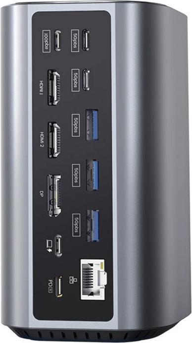 Actual product image BlitzWolf BW-TH15 17in1 Docking Station 2xHD+DP+4xC+3xUSB 3.0+USB 3.1+C 3.2+C PD+RJ45+micro SD+S... (USB-C)