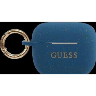 Guess Cover Silicone Glitter (Kopfhörer Tasche), Kopfhörertasche + Schutzhülle, Blau