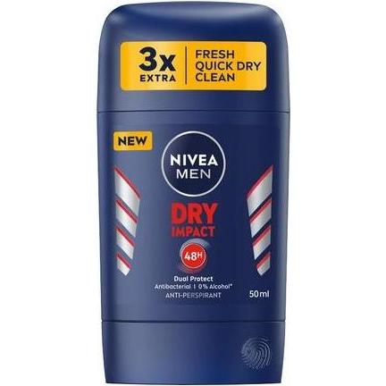 Nivea Herren Deo, Men Dry Impact Antiperspirant Stick 50Ml (Stick)