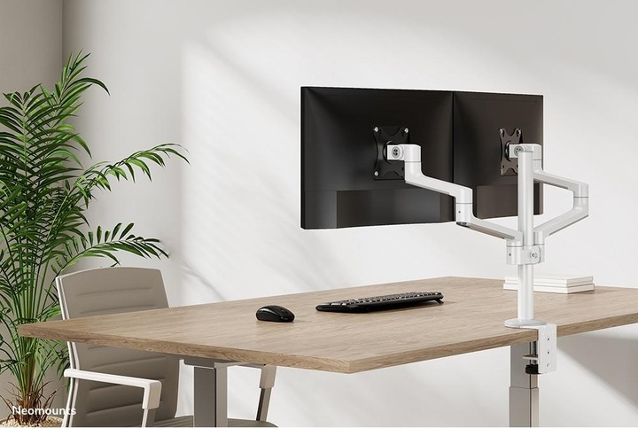 Actual product image Neomounts Table mount dual 100x100 -8kg 17-27"/h?v/incline/pivot/clamp/white? (Table, 27.01")