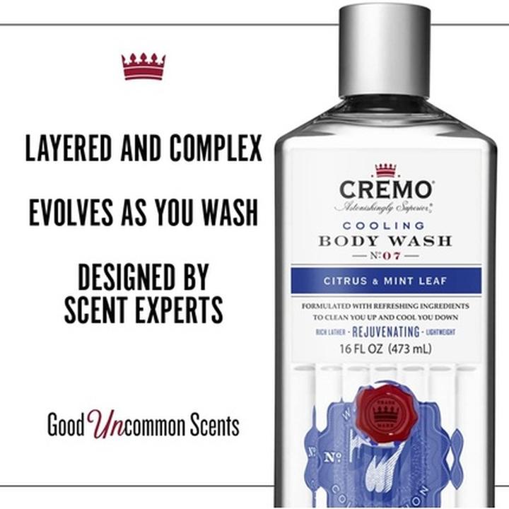 Produktbild Cremo Cooling Body Wash for Men Rejuvenating Citrus and Mint Leaf Shower Gel 473ml (473 ml)